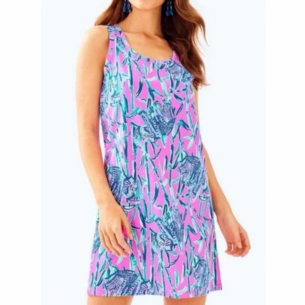 Lilly Pulitzer Pink Raylee Dress in Lucky Elephants Print-size XS - EUC